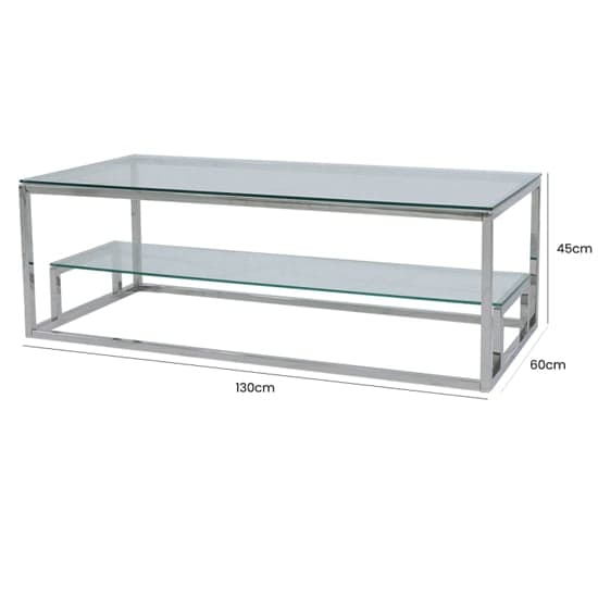 Huron Clear Glass Top Coffee Table With Shiny Chrome Frame_3