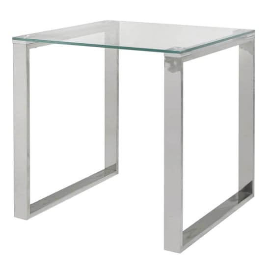 Huron Clear Glass Top End Table In Shiny Chrome Frame_2