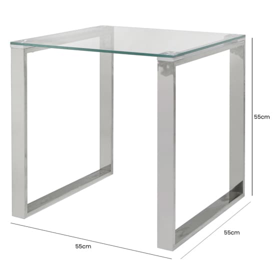Huron Clear Glass Top End Table In Shiny Chrome Frame_5