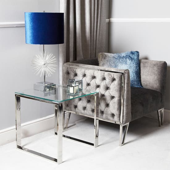 Huron Clear Glass Top End Table In Shiny Chrome Frame_6