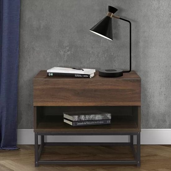 Huston Wooden Bedside Cabinet With 1 Drawer In Walnut_2