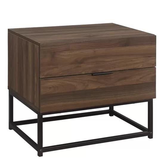 Huston Wooden Bedside Cabinet With 2 Drawers In Walnut_3