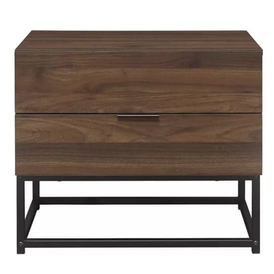 Huston Wooden Bedside Cabinet With 2 Drawers In Walnut_4