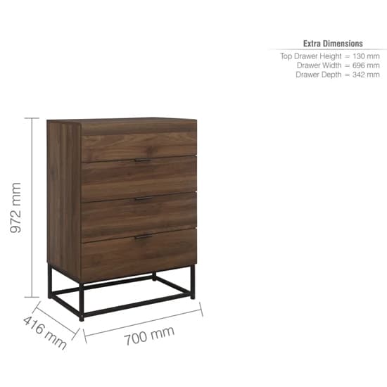 Huston Wooden Chest Of 4 Drawers In Walnut_7