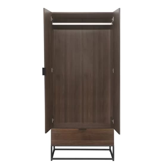 Huston Wooden Wardrobe With 2 Doors And 1 Drawer In Walnut_5