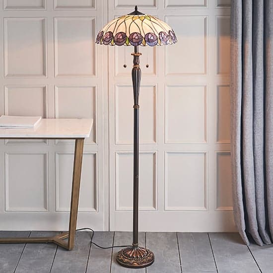 Hutchinson Tiffany Glass Floor Lamp In Dark Bronze_1