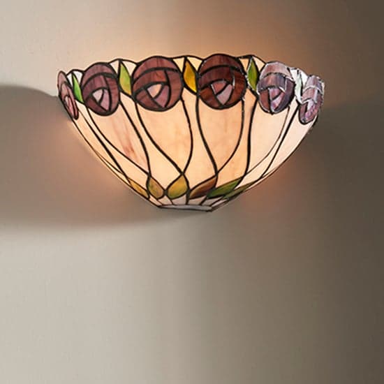 Hutchinson Tiffany Glass Wall Light In Matt Black_2