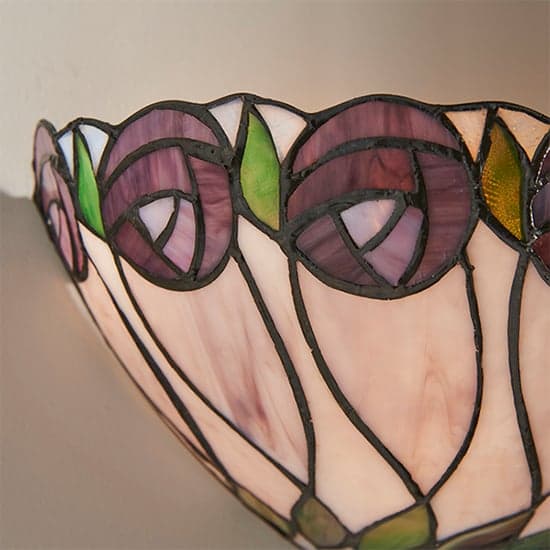 Hutchinson Tiffany Glass Wall Light In Matt Black_4