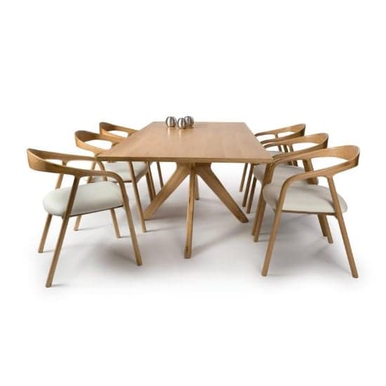 Hvar Wooden Dining Table Rectanuglar Large In Oak With 6 Chairs_2