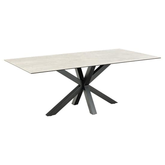 Hyeres Ceramic Dining Table In Anista Grey With Matt Black Legs_1