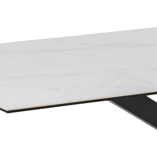 Hyeres Ceramic Dining Table In White With Matt Black Legs_3