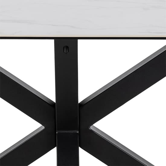 Hyeres Ceramic Dining Table In White With Matt Black Legs_4