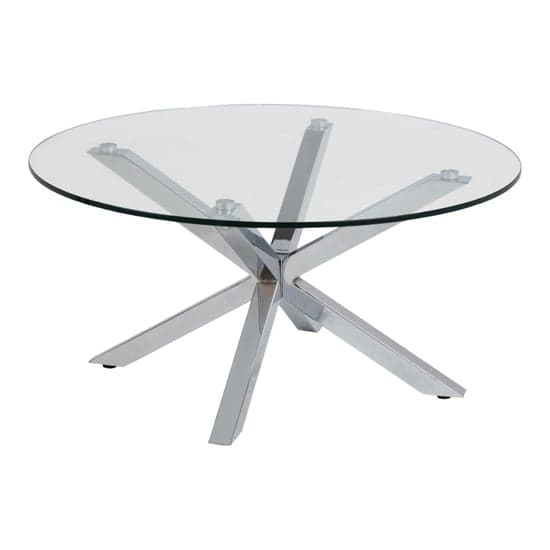 Hyeres Clear Glass Dining Table Round With Chrome Legs_2
