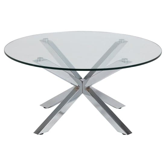 Hyeres Clear Glass Dining Table Round With Chrome Legs_3