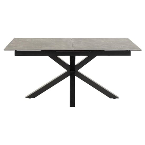 Hyeres Extending Ceramic Dining Table In Black With Black Legs_2