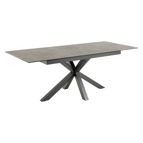 Hyeres Extending Ceramic Dining Table In Black With Black Legs_3