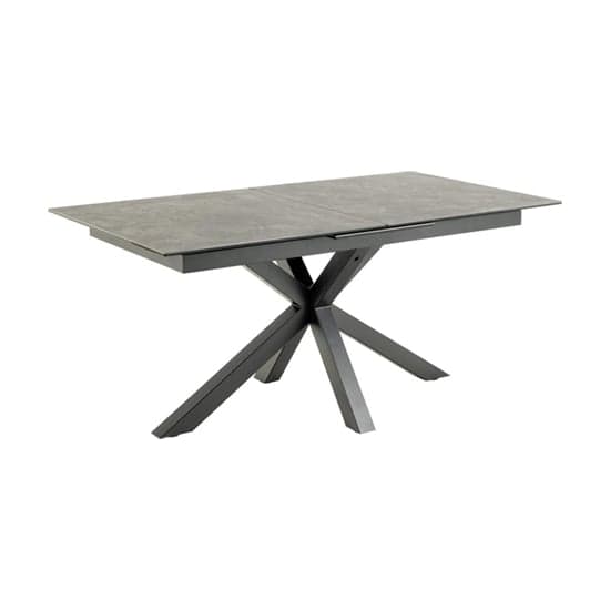 Hyeres Extending Ceramic Dining Table In Black With Black Legs_1