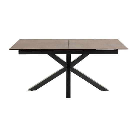 Hyeres Extending Ceramic Dining Table In Brown With Black Legs_2