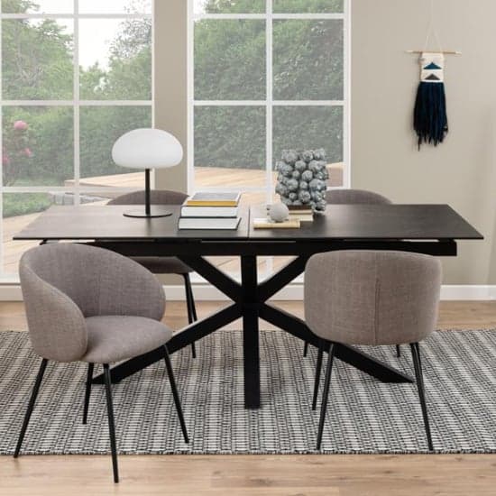 Hyeres Extending Ceramic Dining Table Large In Black_7