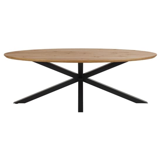 Hyeres Wooden Dining Table Oval In Oak With Matt Black Legs_2