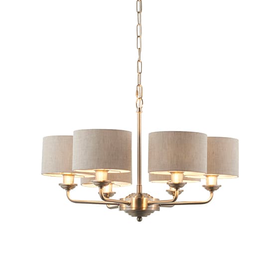 Hyesan Charcoal 6 Lights Ceiling Pendant Light In Brass_4
