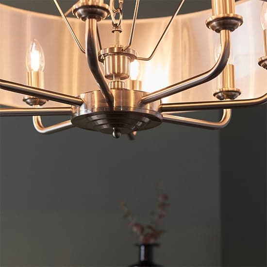Hyesan Charcoal 8 Lights Ceiling Pendant Light In Brass_3