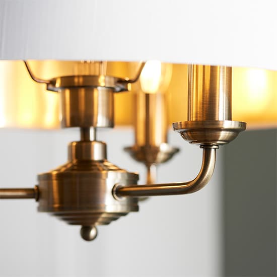 Hyesan White 3 Lights Ceiling Pendant Light In Antique Brass_2