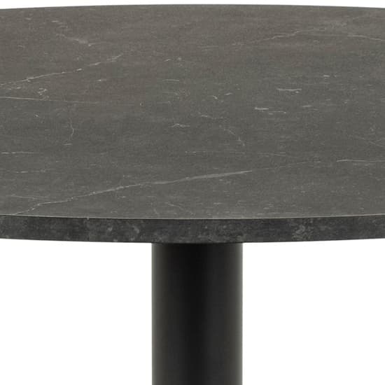 Ibika Round Wooden Dining Table In Matt Black Marble Effect_2