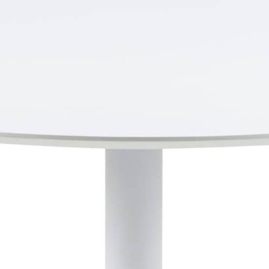 Ibika Wooden Dining Table Round With Metal Base In White_2
