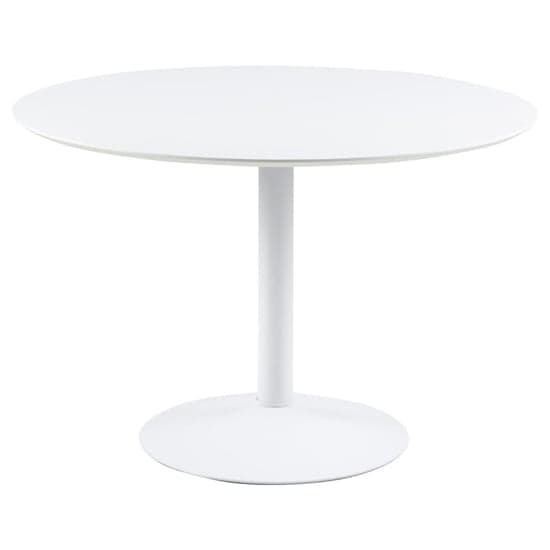 Ibika Wooden Dining Table Round With Metal Base In White_1