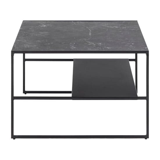 Ibiza Wooden Coffee Table With Shelf In Black Marble Effect_2