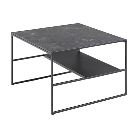 Ibiza Wooden Coffee Table With Shelf In Black Marble Effect_1