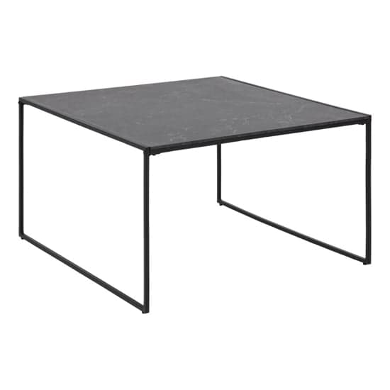 Ibiza Wooden Coffee Table Square In Black Marble Effect_1