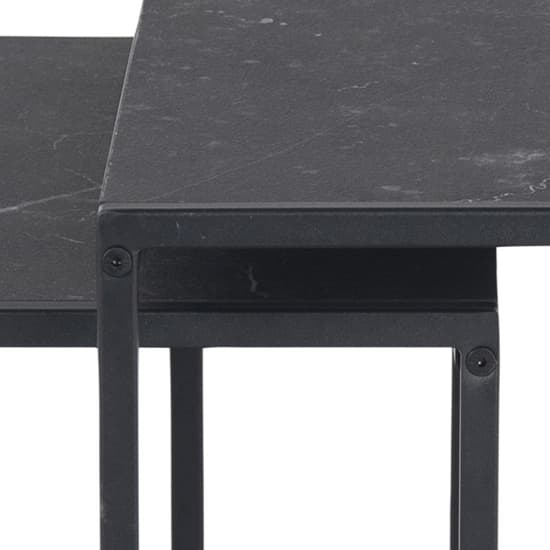 Ibiza Wooden Nest Of 2 Tables In Black Marble Effect_3