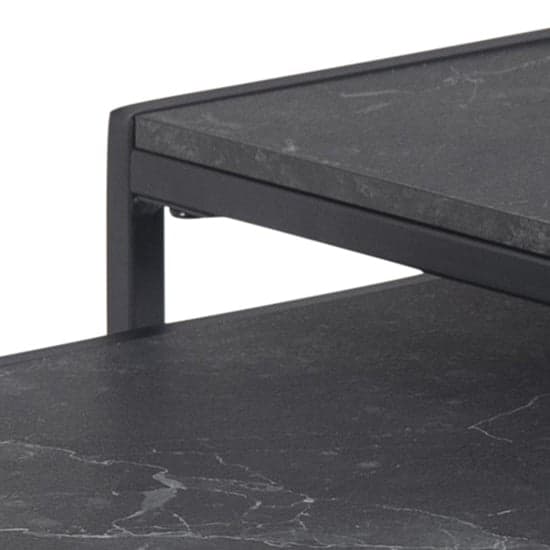 Ibiza Wooden Nest Of 2 Tables In Black Marble Effect_4