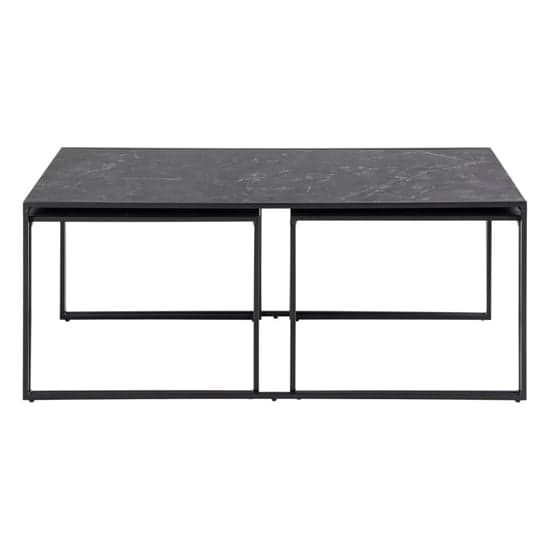 Ibiza Wooden Set Of 3 Coffee Tables In Black Marble Effect_2