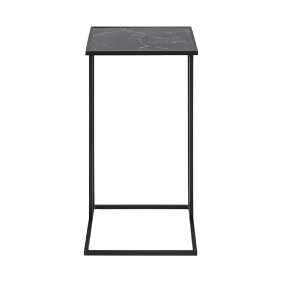 Ibiza Wooden Side Table In Black Marble Effect_2