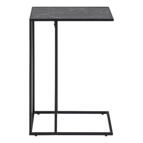 Ibiza Wooden Side Table In Black Marble Effect_3