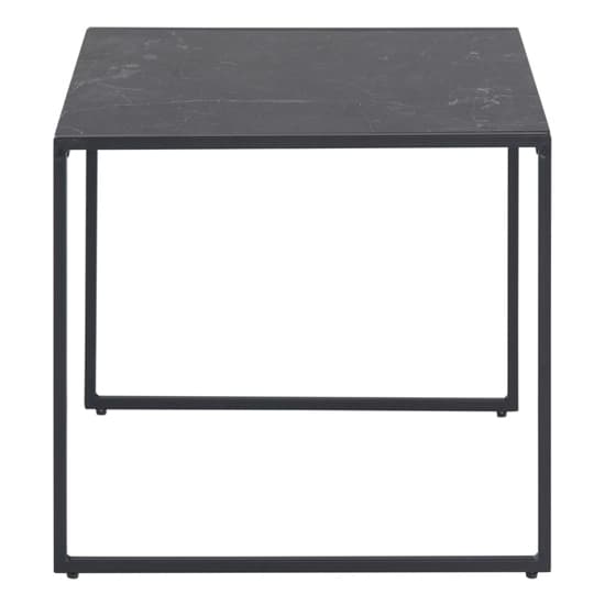 Ibiza Wooden Side Table Square In Black Marble Effect_2