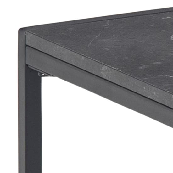 Ibiza Wooden Side Table Square In Black Marble Effect_4
