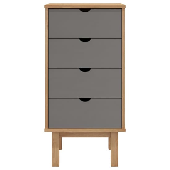 Ieva Solid Pine Wood Chest Of 4 Drawers In Brown And Grey_3