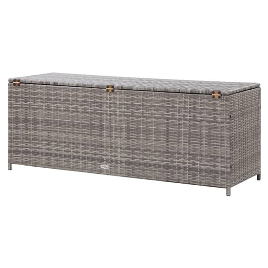 Ijaya 150cm Poly Rattan Garden Storage Box In Grey Furniture in Fashion