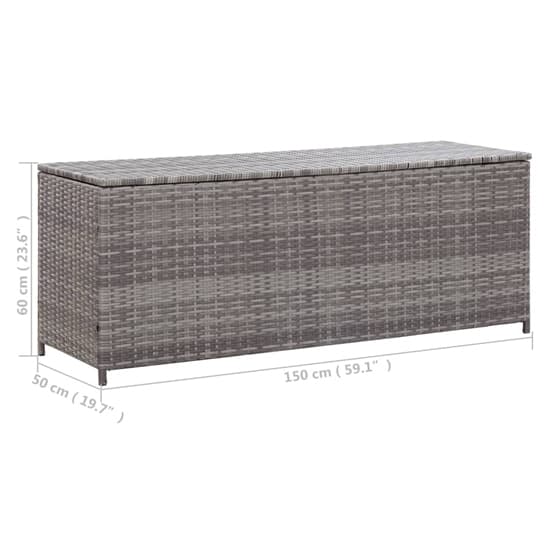 Ijaya 150cm Poly Rattan Garden Storage Box In Grey Furniture in Fashion