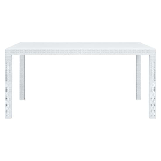 Ijaya Plastic Rattan Garden Dining Table In White_2