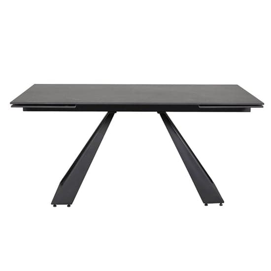 Iker Grey Stone Extending Dining Table With Black Metal Base_2