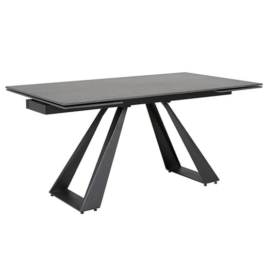 Iker Grey Stone Extending Dining Table With Black Metal Base_1