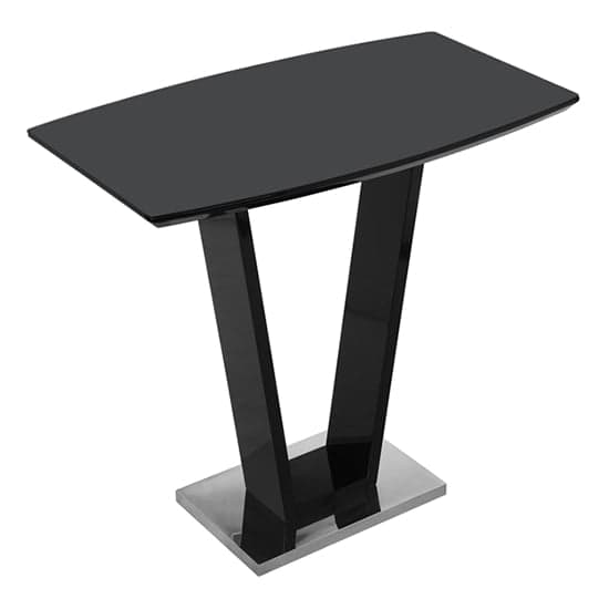 Ilko High Gloss Bar Table Rectangular Glass Top In Black_2