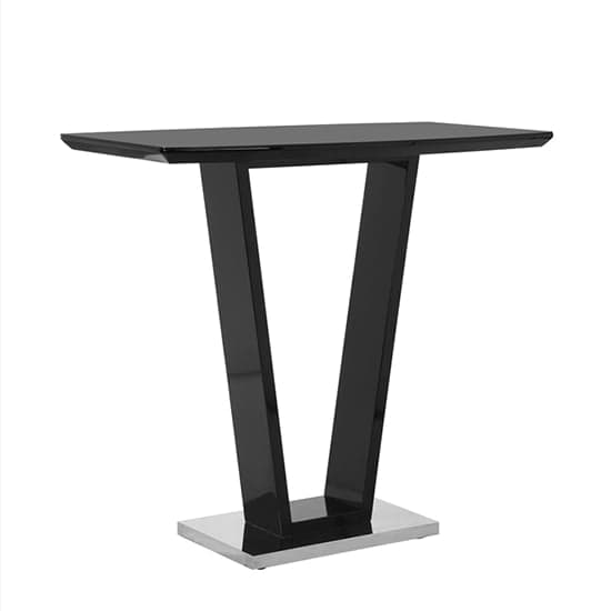 Ilko High Gloss Bar Table Rectangular Glass Top In Black_3