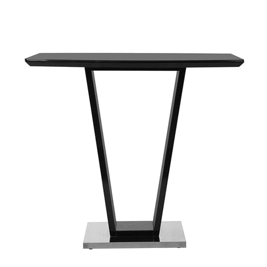 Ilko High Gloss Bar Table Rectangular Glass Top In Black_4