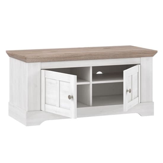 Iloilo Wooden Hallway Storage Bench In Nelson Oak And Snowy Oak